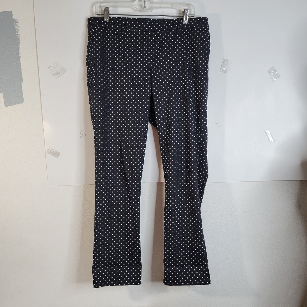 Womens Lauren Ralph Lauren Black/White polka dot Cotton Pants Size 12